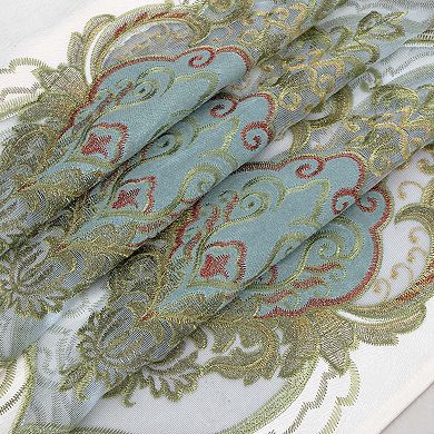 Betsy Window Curtain Elegant Macramé Embroidery, Rod Pocket Design, Machine Washable