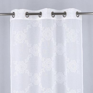 Sheryl 2 Pack Embroidered Dorly Luxurious Decorative Grommet Curtain Panel