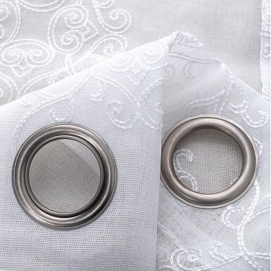 Sheryl 2 Pack Embroidered Dorly Luxurious Decorative Grommet Curtain Panel