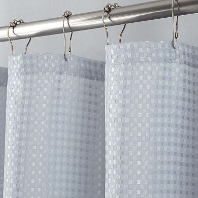 Bento Elegant Waffle Shower Curtain Solid Design, Durable, Machine Washable, Spa-Like Feel
