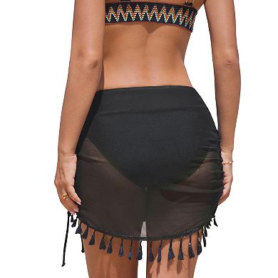 Women's Cupshe Ruched Mesh Swim Bottoms