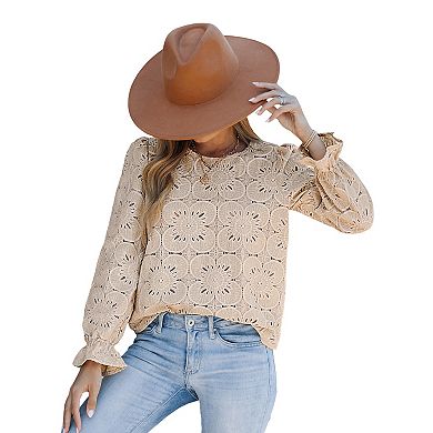 Women's Cupshe Embroidered Floral Blouse