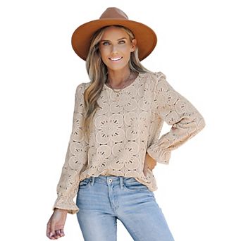 Women's Cupshe Embroidered Floral Blouse