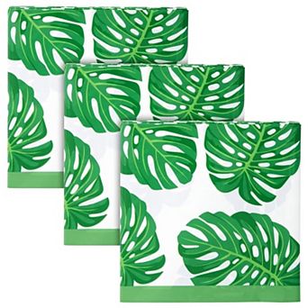 Tropical Leaves Tablecloth Safari Themed Birthday Party 54" x 108" 3 pc