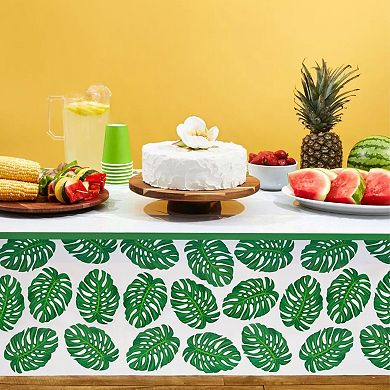 Tropical Leaves Tablecloth Safari Themed Birthday Party 54" x 108" 3 Pcs