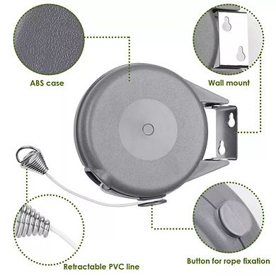 Retractable Clothes Line Portable Hanging Dryer 49ft