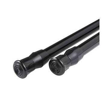 2 pc Stainless Spring Tension Curtain Rod 23.6-43.3 in Adjustable Expandable