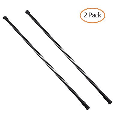 2 Pcs Stainless Spring Tension Curtain Rod 23.6-43.3 Inches Adjustable Expandable