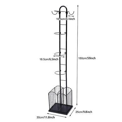 Sports Equipment Storage Rack Garage Ball Organizer 4 Tiers