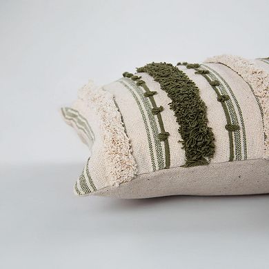 Rizzy Home Textured Striped Down Filled Throw Pillow