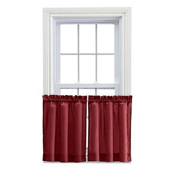 Stacey 1.5" Rod Pocket High Quality Fabric Solid Color Window Tailored Tier Pair