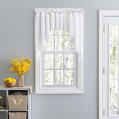 Stacey 3" Rod Pocket High Quality Fabric Solid Color Window Lined Swag Set