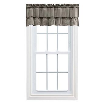 Stacey Rod Pocket Solid Color Window Ruffled Filler Valance