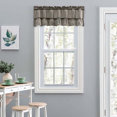 Stacey Rod Pocket Solid Color Window Ruffled Filler Valance