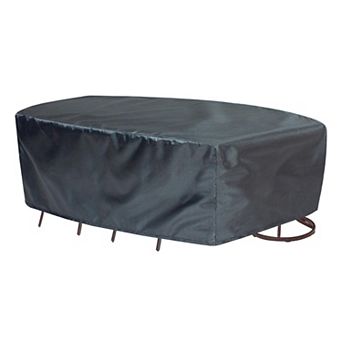 Mercury Cover Fits Oval/Rectangle Table & Chairs with Ties, Elastic & Spring Cinch Lock