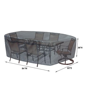 Mercury Cover Fits Oval/Rectangle Table & Chairs with Ties, Elastic & Spring Cinch Lock