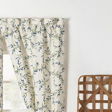 Vintage Stylish Medium Scale Printed Vine Pattern 1.5" Rod Pocket Tailored Pair