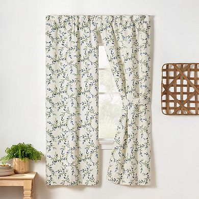 Vintage Stylish Medium Scale Printed Vine Pattern 1.5" Rod Pocket Tailored Pair