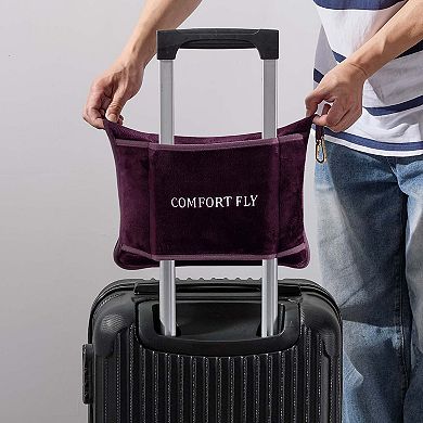 100% Polyester Comfort Fly 2-in-1 Travel Wrinkle Resistant Pillow & Blanket Set