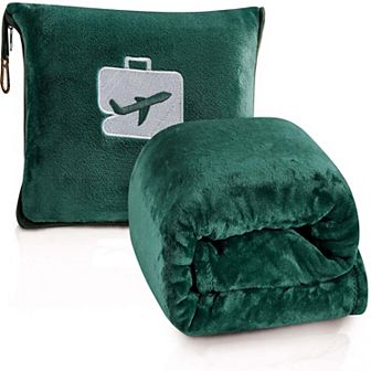 100% Polyester Comfort Fly 2-in-1 Travel Wrinkle Resistant Pillow & Blanket Set