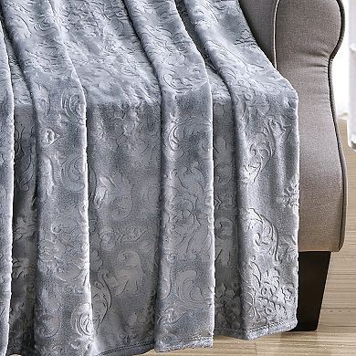 Versailles Embossed Decorative Super Soft Throw Blanket for Sleep/Decor 2 Pack