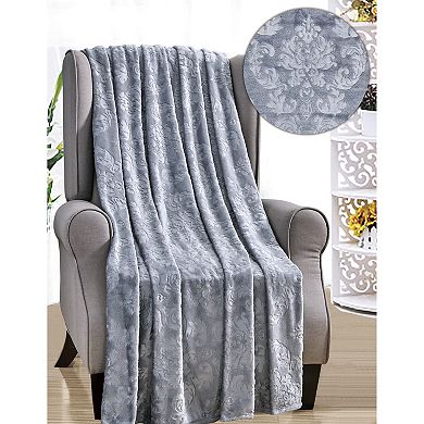 Versailles Embossed Decorative Super Soft Throw Blanket for Sleep/Decor 2 Pack