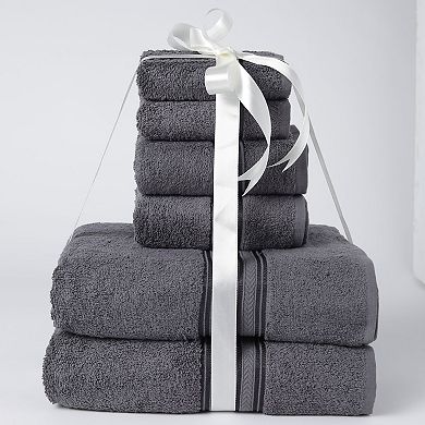 100% Ring Spun Cotton All Season Towel Set Soft and Absorbent Fabric for 6 Piece Bathroom Needs