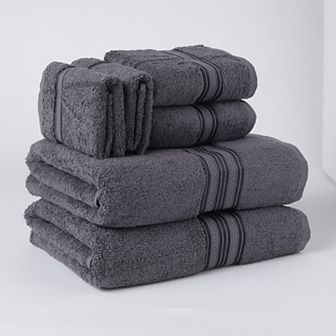 100% Ring Spun Cotton All Season Towel Set Soft and Absorbent Fabric for 6 pc Bathroom Needs