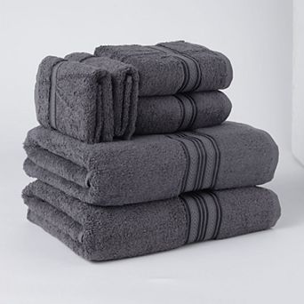 100% Ring Spun Cotton All Season Towel Set Soft and Absorbent Fabric for 6 pc Bathroom Needs
