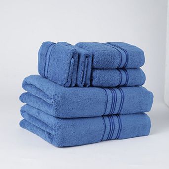 100% Ring Spun Cotton All Season Towel Set Soft and Absorbent Fabric for 6 pc Bathroom Needs