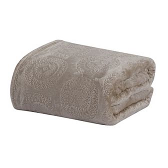 Caesar Embossed Decorative Super Soft Throw Blanket for Sleep/Decor 2 Pack