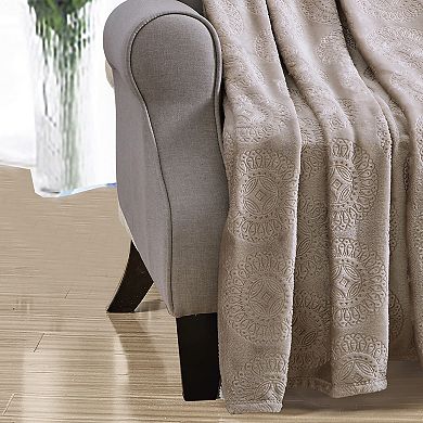 Caesar Embossed Decorative Super Soft Throw Blanket for Sleep/Decor 2 Pack