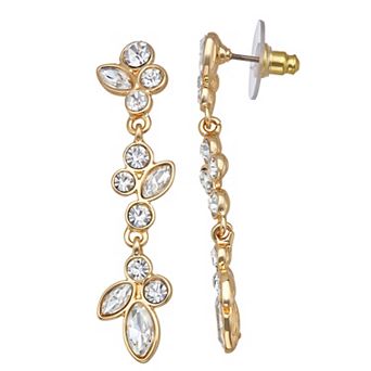 You're Invited Gold-Tone Crystal Linear Post Earrings