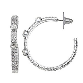 You're Invited Rhinestone C Hoop Earrings
