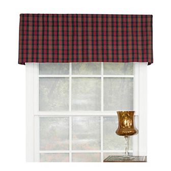 Timeless Plaid Tailored 100% Cotton with Fully Lined 3" Rod Pocket Valance for Windows