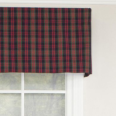 Timeless Plaid Tailored 100% Cotton with Fully Lined 3" Rod Pocket Valance for Windows