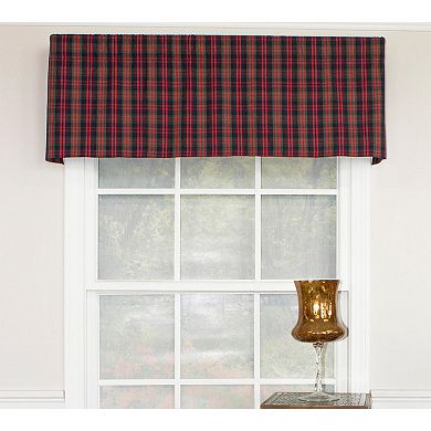Timeless Plaid Tailored 100% Cotton with Fully Lined 3" Rod Pocket Valance for Windows