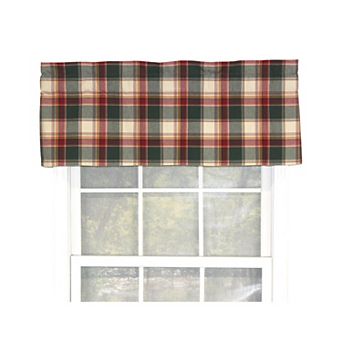 Cabin Plaid Tailored 100% Cotton with Fully Lined 3" Rod Pocket Valance for Windows