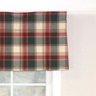 Cabin Plaid Tailored 100% Cotton with Fully Lined 3" Rod Pocket Valance for Windows