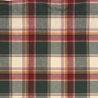 Cabin Plaid Tailored 100% Cotton with Fully Lined 3" Rod Pocket Valance for Windows