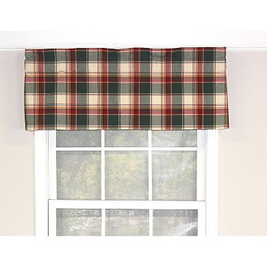 Cabin Plaid Tailored 100% Cotton with Fully Lined 3" Rod Pocket Valance for Windows