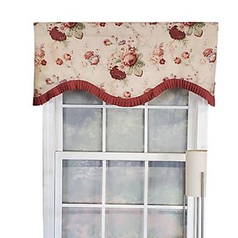 Norfolk Ruffled Cornice 100% Cotton with Fully Lined 3" Rod Pocket Valance for Windows