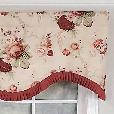 Norfolk Ruffled Cornice 100% Cotton with Fully Lined 3" Rod Pocket Valance for Windows