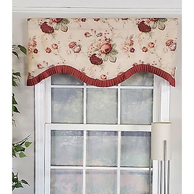 Norfolk Ruffled Cornice 100% Cotton with Fully Lined 3" Rod Pocket Valance for Windows