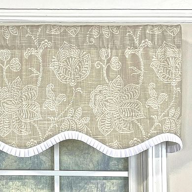 Cross Stitch Ruffled Provance 100% Cotton with Fully Lined 3" Rod Pocket Valance for Windows