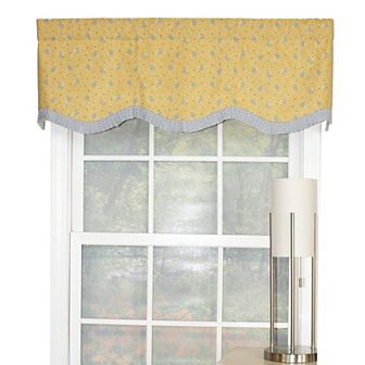 Freida Ruffled Provance 100% Cotton with Fully Lined 3" Rod Pocket Valance for Windows