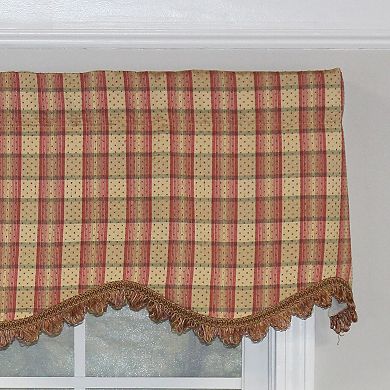 Bazaar Plaid Trimmed Provance 100% Cotton with Fully Lined 3" Rod Pocket Valance for Windows