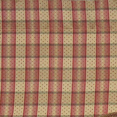 Bazaar Plaid Trimmed Provance 100% Cotton with Fully Lined 3" Rod Pocket Valance for Windows