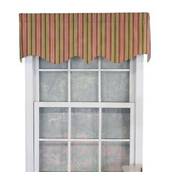 Dell Stripe Regal 100% Cotton with Fully Lined 3" Rod Pocket Valance for Windows