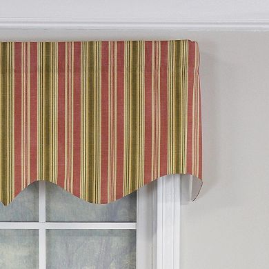 Dell Stripe Regal 100% Cotton with Fully Lined 3" Rod Pocket Valance for Windows
